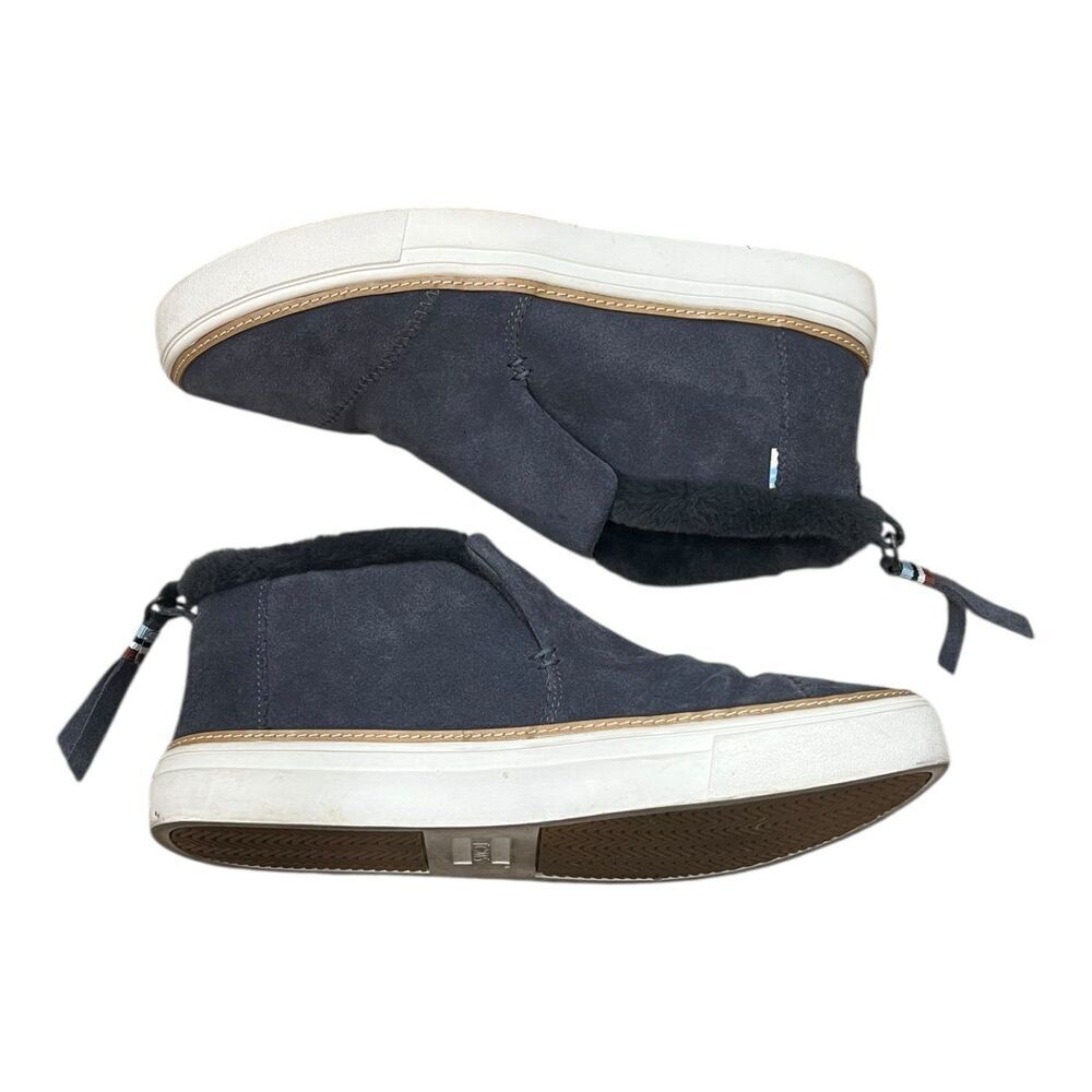 Toms Gray Suede Faux Fur Paxton Slip-On Chukka Sneaker 9.5